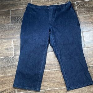 Dark Blue Isaacmizrahi  Denim Capri Pants